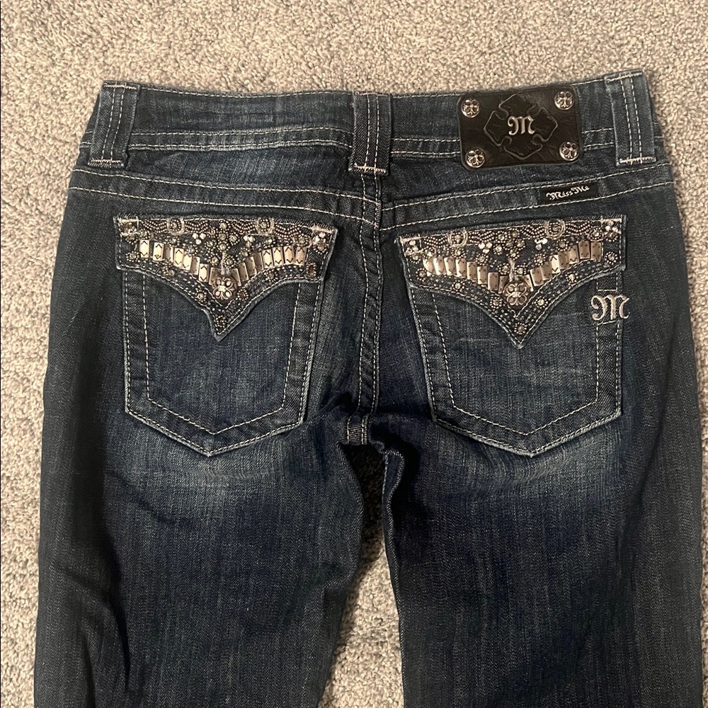 Miss Me dark blue denim skinny jeans